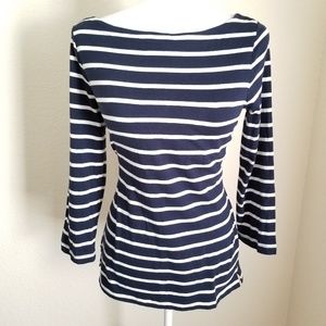 Banana Republic Boat Neck Mid-Sleeve Striped Top